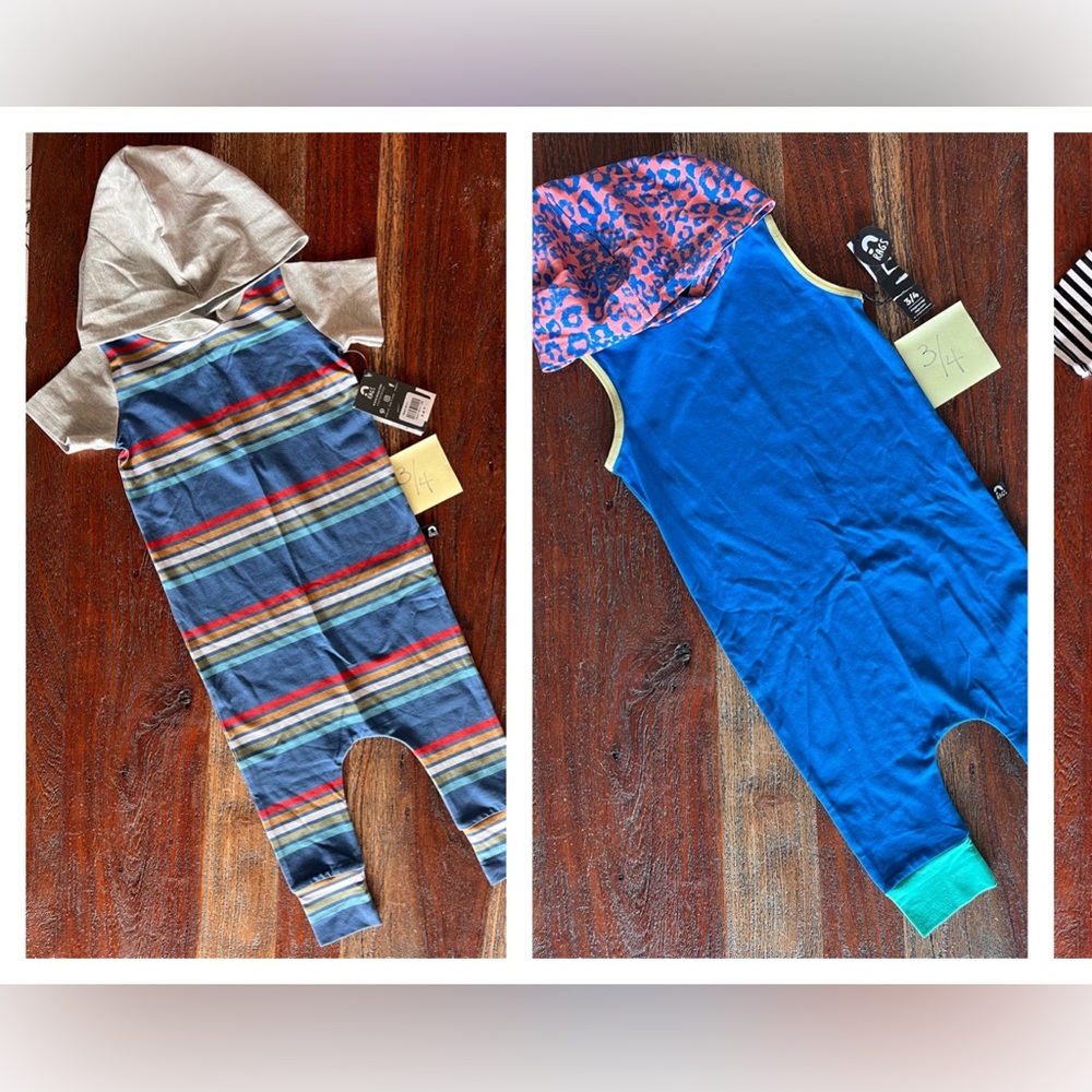 Rags NWT size 3/4 Rompers set of 3